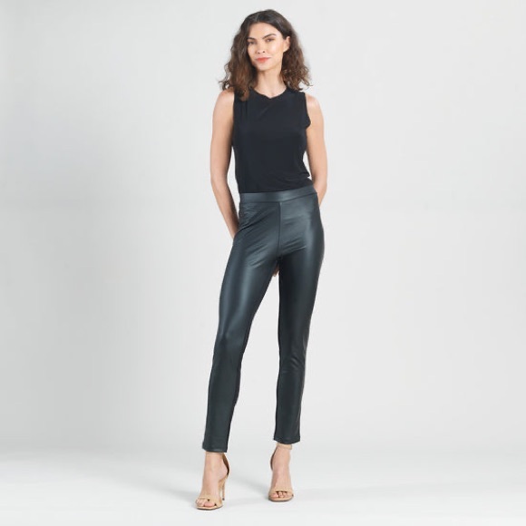 Clara Sunwoo Liquid Leather™ Sheen Two-Tone Legging - Black - Picture 2 of 13